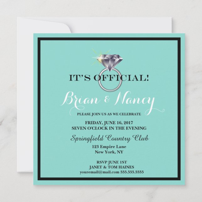 Invitation Fête d'engagement de la suite Mariage Bride & Co (Dos)