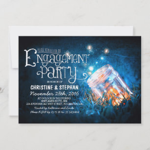 Invitation Fête d'engagement de mason romantique