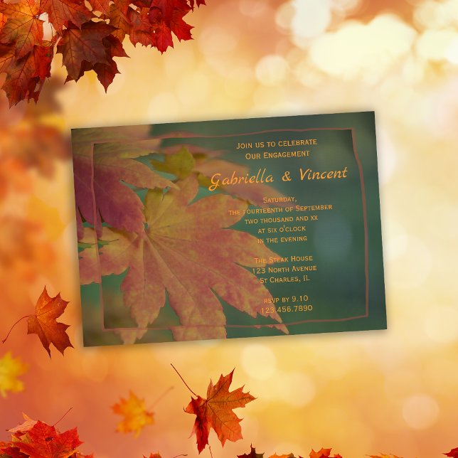 Invitation Fête d'engagement des couleurs d'automne (Créateur téléchargé)