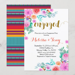 Invitation Fête d'engagement Floral Blanket au Mexique
