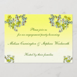 Invitation Fête d'engagement jaune Floral