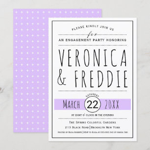 Invitation Fête d'engagement mariage de la lavande typographi