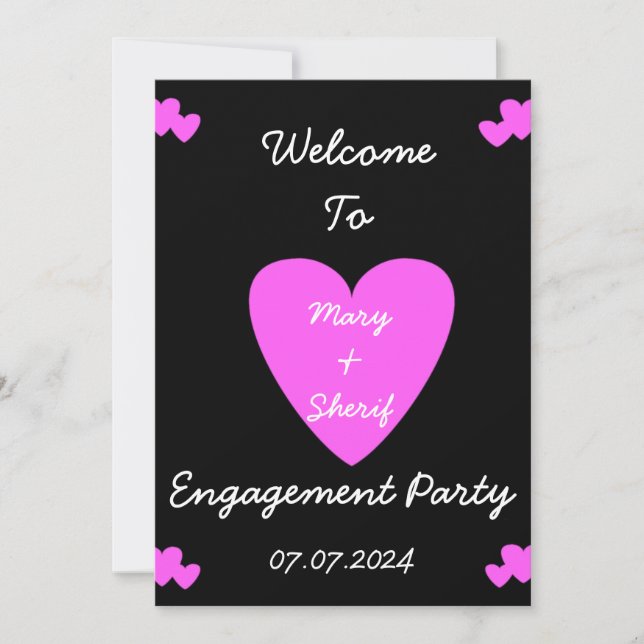 Invitation Fête d'engagement ou de mariage Invitation. (Devant)