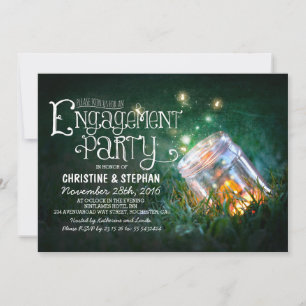 Invitation Fête d'engagement pour la bocale de mason romantiq