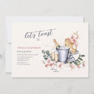 Invitation Fête d'engagement pour les toasts de champagne