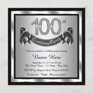Invitation Fête des 100 ans d'argent