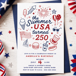 Invitation Fête des 250 ans de l'Amérique