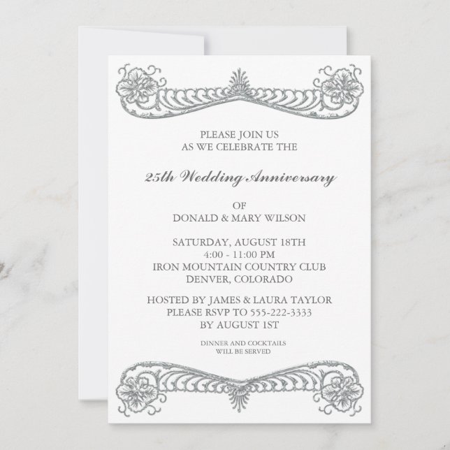 Invitation Fête des 25 ans du Silver Flower Scroll (Devant)