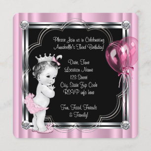 Invitation Fête des 3 ans de la princesse