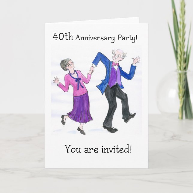 Invitation Fête des 40 ans de Mariage (Devant)