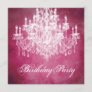 Invitation Fête des 40 ans d'une femme avec lustre vintage