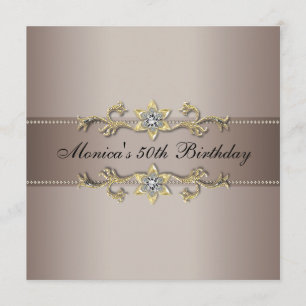 Invitation Fête des 50 ans de Beige Gold Woman