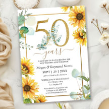 Fête des 50 ans de mariage avec des tournesols flo