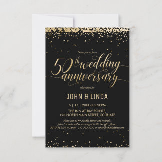 Invitation Fête des 50 ans de mariage d'or