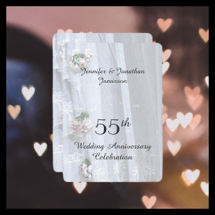 Invitation Fête des 55 ans de mariage, Dentelle Vintage