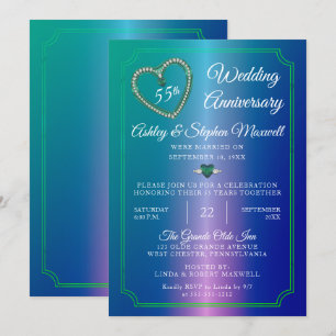 Invitation Fête des 55 ans de mariage : Diamant Alexandrite