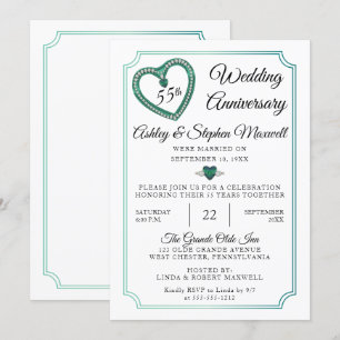 Invitation Fête des 55 ans de mariage : Diamant Alexandrite