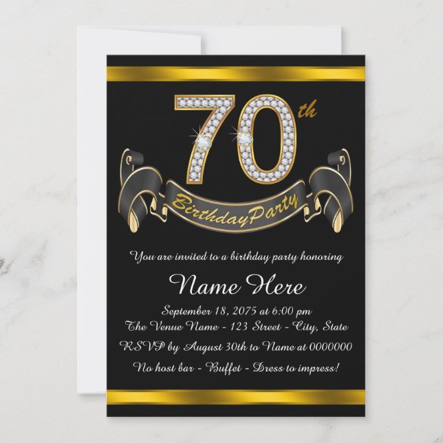 Invitation Fête des 70 ans (Devant)