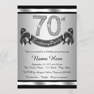 Invitation Fête des 70 ans Argent