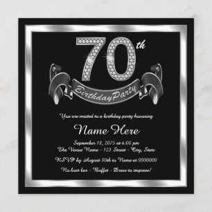 Invitation Fête des 70 ans argentée