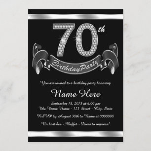 Invitation Fête des 70 ans argentée