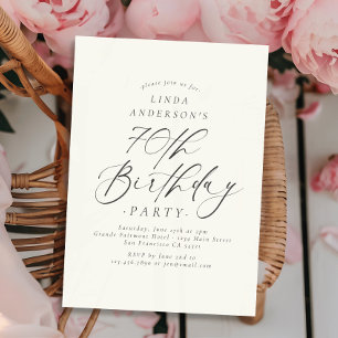 Invitation Fête des 70 ans d'anniversaire en calligraphie scr