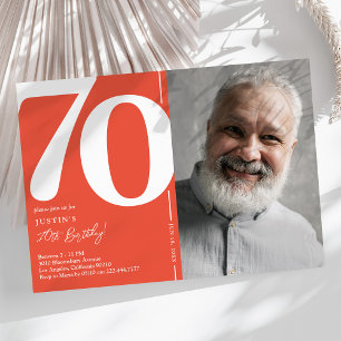 Invitation Fête des 70 ans d'Orange Red Photo