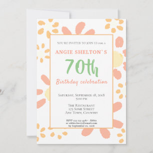 Invitation Fête des 70 ans Fleurs Motivation Drôle