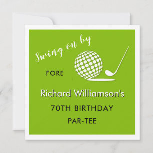 Invitation Fête des 70 ans Homme Thème de Golf