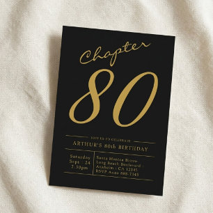 Invitation Fête des 80 ans de Papa 80 Ans Fête Noir Or