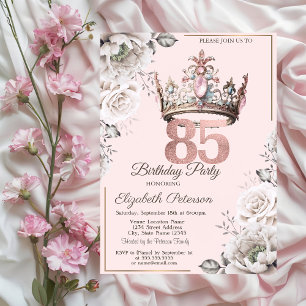 Invitation Fête des 85 ans de Princess Crown Floral