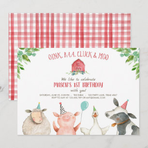Invitation Fête des animaux de l'ancienne ferme MacDonald Bar