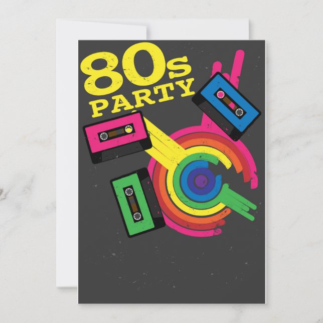 Invitation fête des années 80 (Devant)
