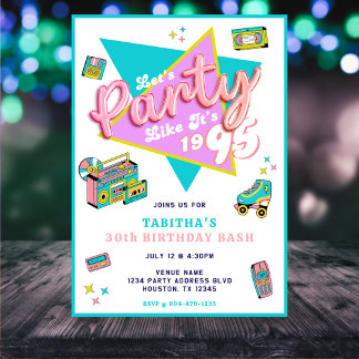 Invitation Fête des années 90 Comme c'est 1995 Retro 30e fête