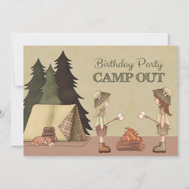 Invitation Fête des Anniversaires du camp des filles (Devant)