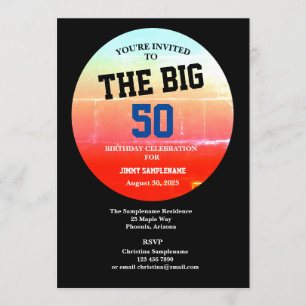 Invitation Fête des Anniversaires Hommes Bal N'importe quel g