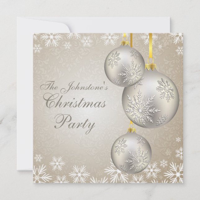 Invitation Fête des balles de Noël en or Platinum (Devant)