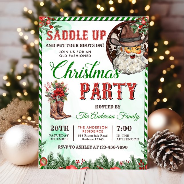 Invitation Fête des bottes du pays de Noël occidental (Créateur téléchargé)