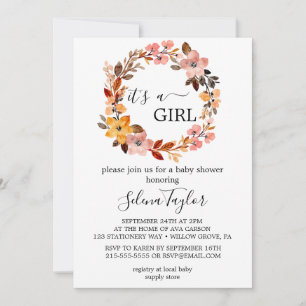 Invitation Fête des Cerisiers en Fleur   C'est une Fille Baby