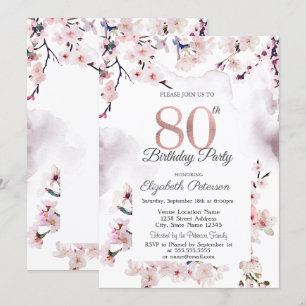 Invitation Fête des Cerisiers en Fleurs 80e Anniversaire