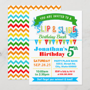 Invitation Fête des couleurs primaires de base d'anniversaire