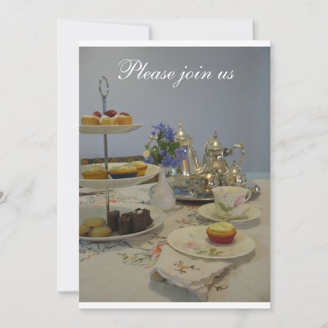 Invitation Fête des dames du thé l'après-midi (Devant)