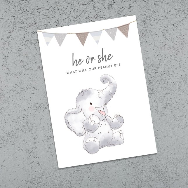 Invitation Fête des éléphants de bébé moderne neutre par sexe (Créateur téléchargé)