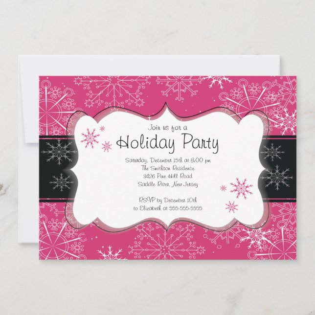 Invitation Fête des fêtes de Fête des Pink & Black (Devant)