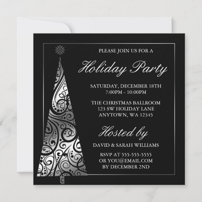 Invitation Fête des Fêtes de l'Arbre de Noël de Black Silver (Devant)
