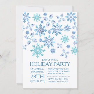 Invitation Fête des fêtes de neige bleu hiver moderne