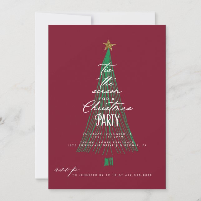 Invitation Fête des fêtes de Noël de la Parties scintillant l (Devant)