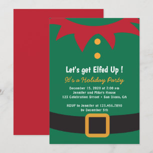 Invitation Fête des fêtes Elf Suit