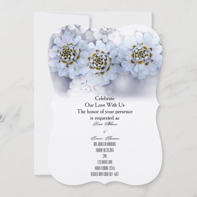 Invitation Fête des fleurs blanches Famille amis Mariages inv (Devant)
