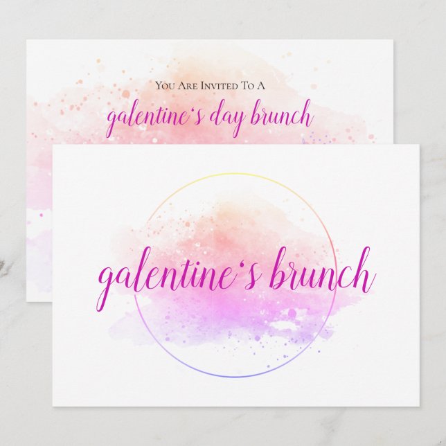 Invitation Fête des Galentines Brunch Amis Valentines (Devant / Derrière)